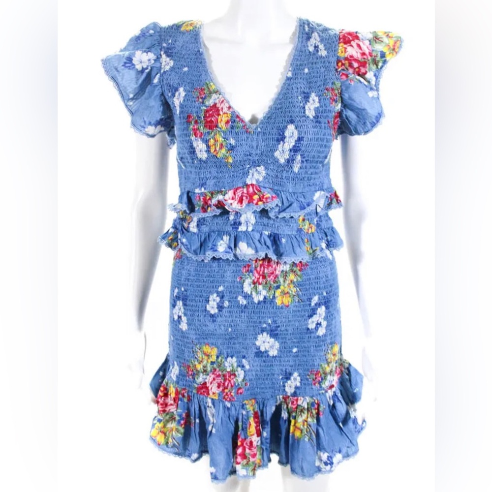LoveShack Fancy Smocked Mini Dress
